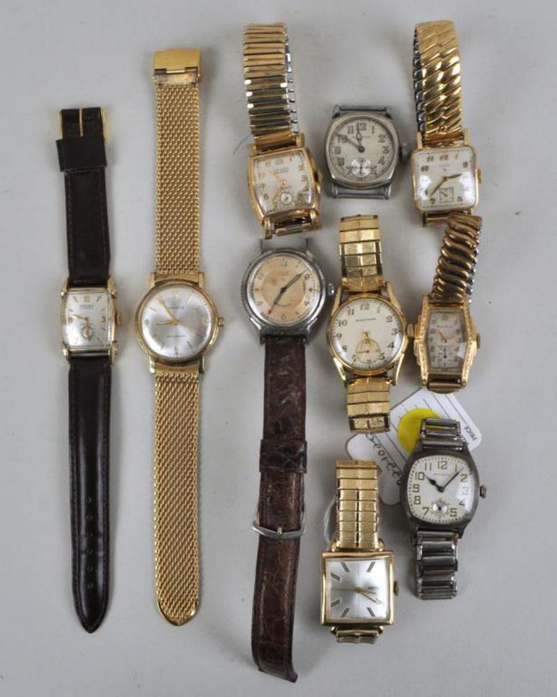 Appraisal: Group Vintage Men's Wristwatches including Benrus Gruen Curvex Gruen precision