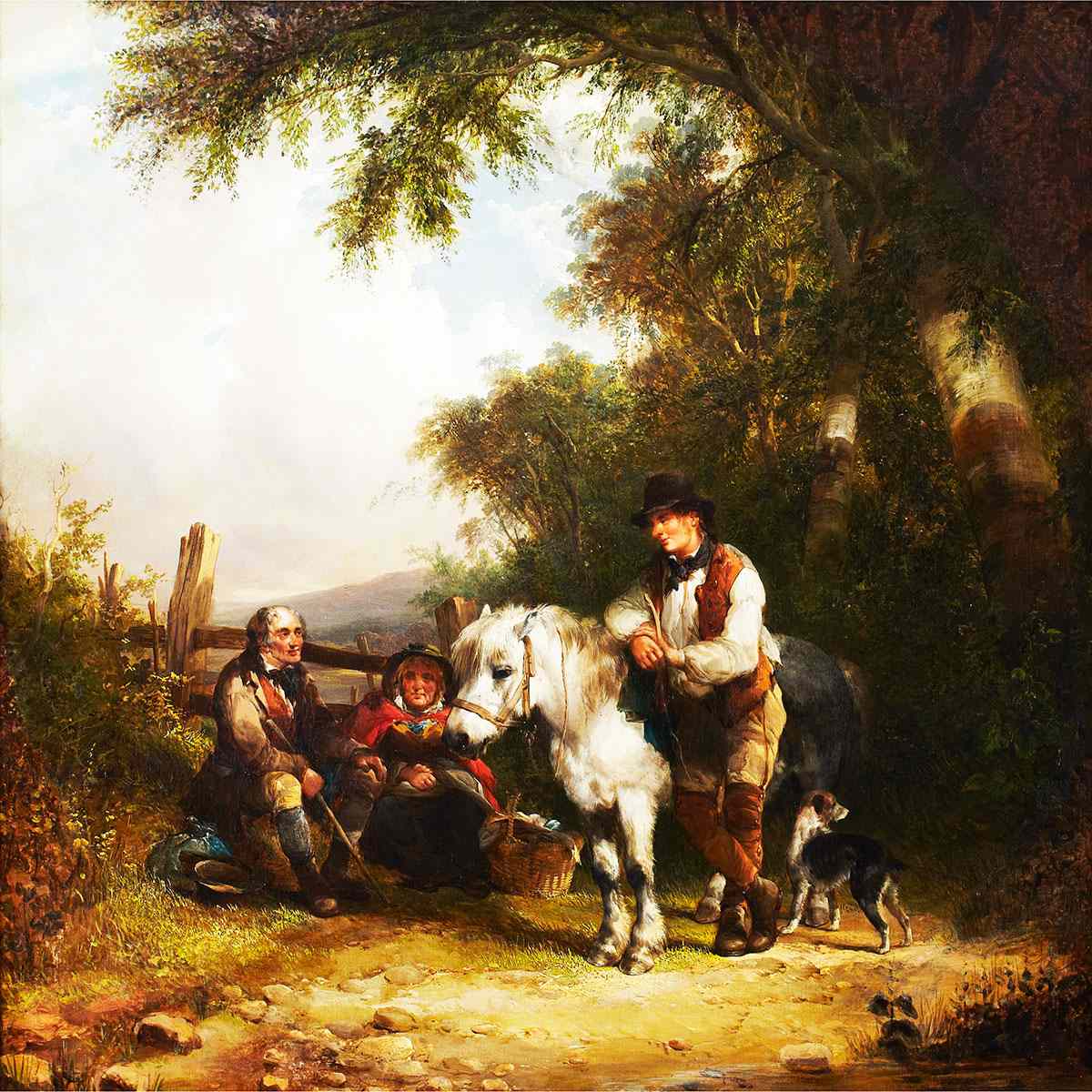 Appraisal: William Shayer the Elder - British GYPSIES RESTING WITH A