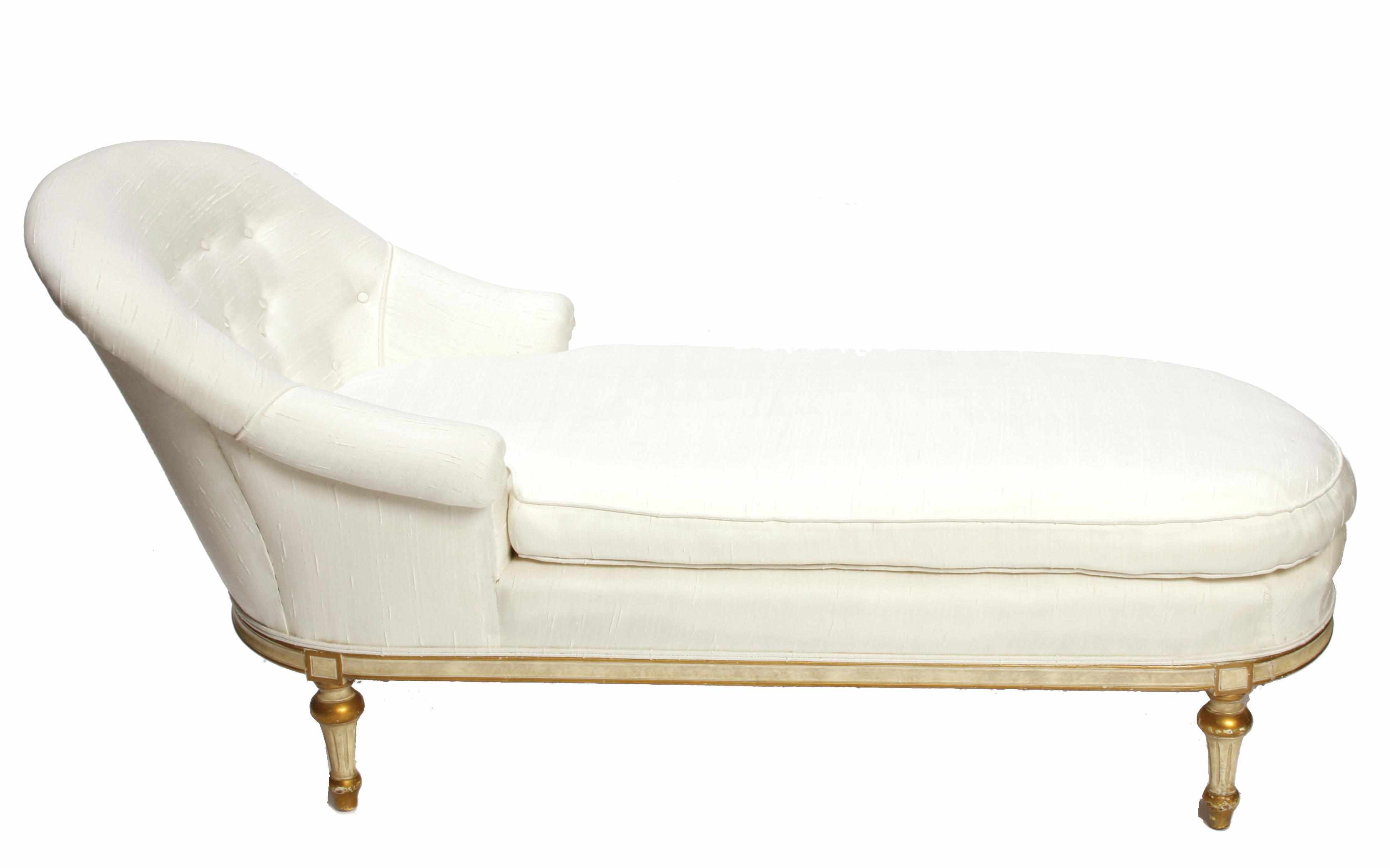 Appraisal: A Louis XVI style paint decorated parcel gilt chaise lounge