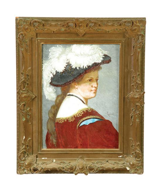 Appraisal: ENAMELED PLAQUE PORTRAIT BY CHARLES RUDHARDT FRANCE LATE TH CENTURY