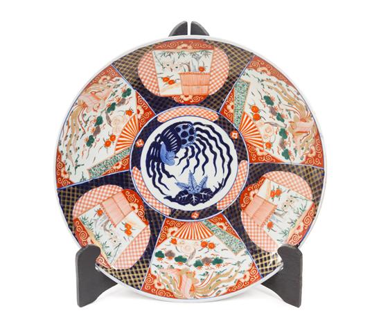 Appraisal: Sale Lot A Large Japanese Imari Porcelain Charger the central