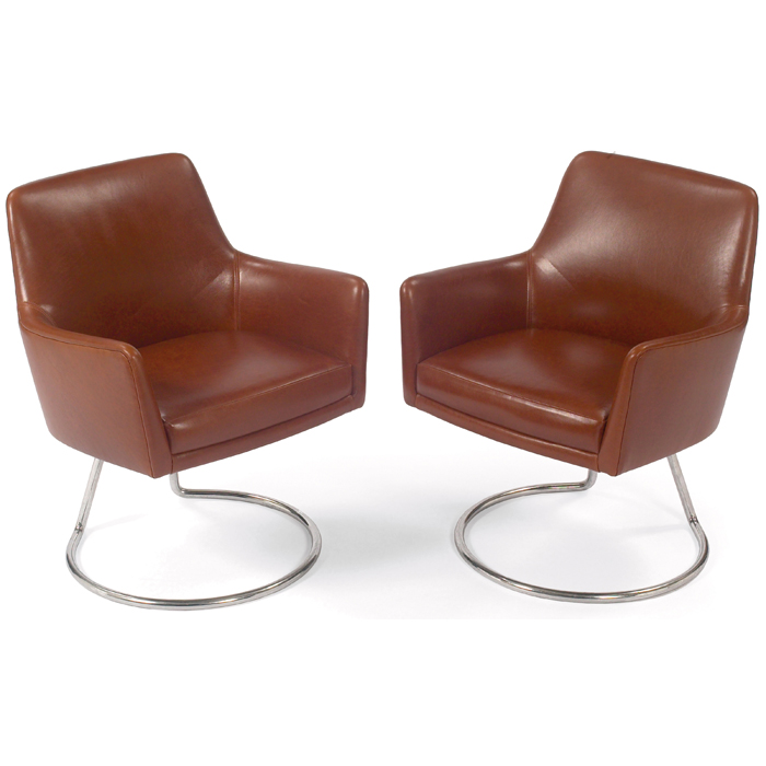 Appraisal: Rare Jens Risom lounge chairs pair by Jens Risom Design