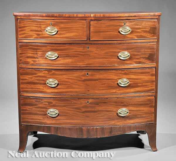 Appraisal: A George III Mahogany Bowfront Chest of Drawers early th