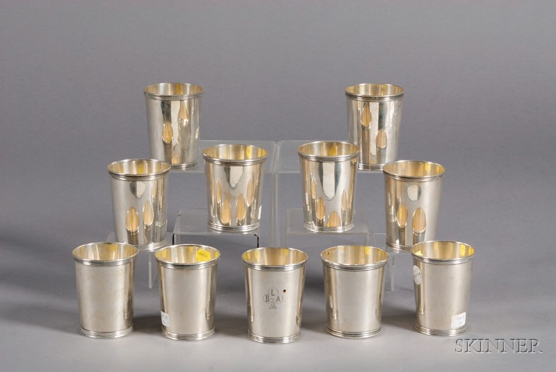 Appraisal: Eleven Manchester Silver Co Sterling Julep Cups th century with