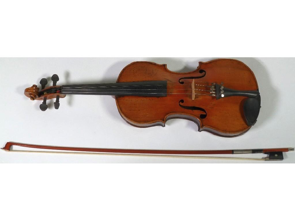 Appraisal: EARLY TWENTIETH CENTURY ENGLISH VIOLIN COPY OF A STRADIVARIUS the