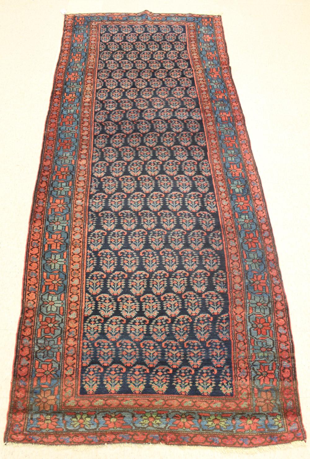 Appraisal: SEMI-ANTIQUE PERSIAN MALAYER HALL RUG Hamadan Province northwestern Iran repeating