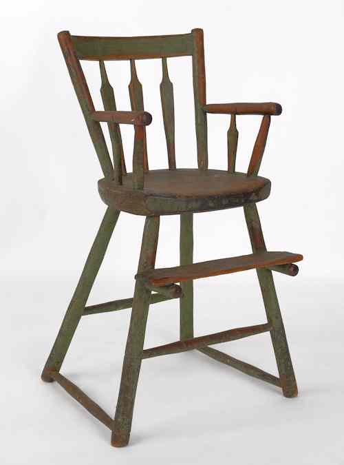 Appraisal: Pennsylvania painted pine child's highchair early th c with an