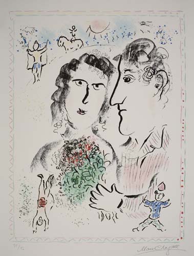 Appraisal: MARC CHAGALL Fian ailles au cirque Color lithograph x mm