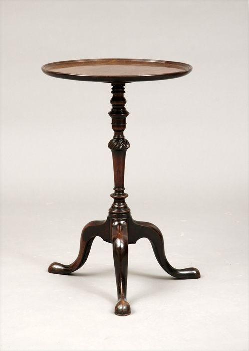 Appraisal: George III-Style Carved Mahogany Kettle Stand in in diam