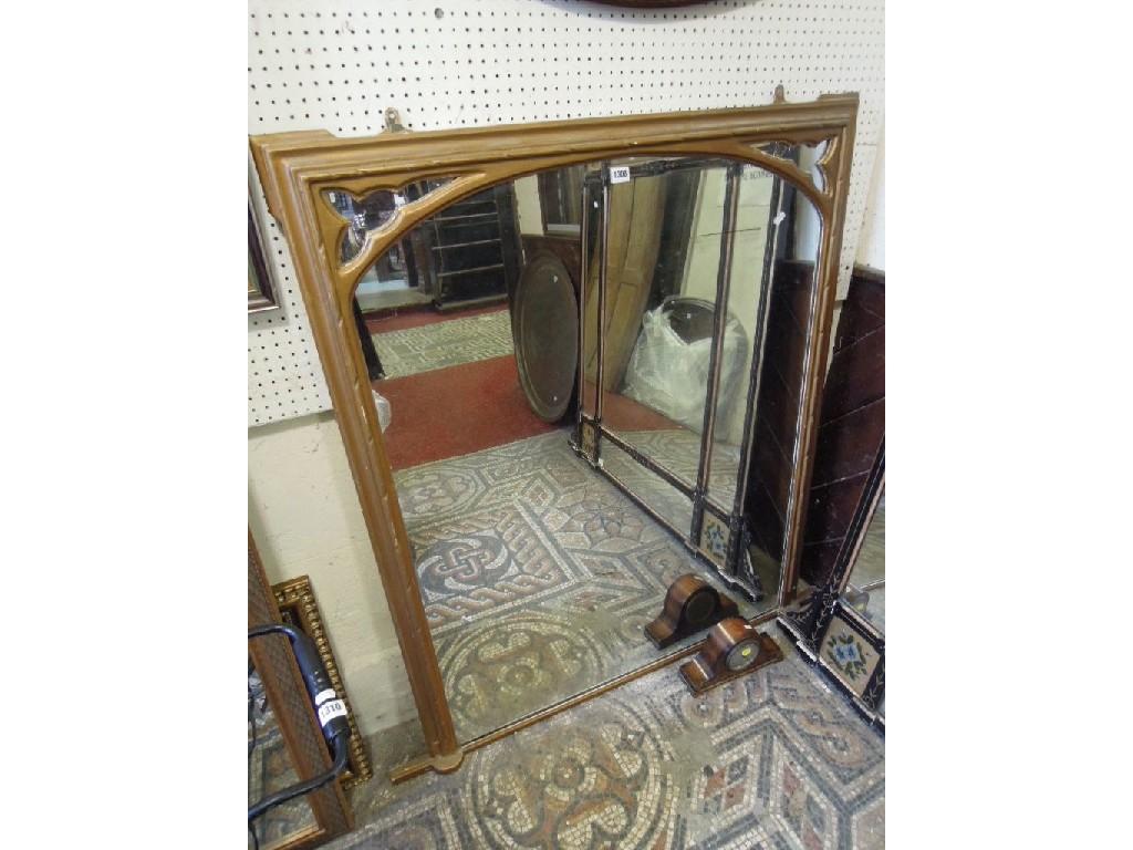 Appraisal: A th century gilt framed over mantle mirror with stepped