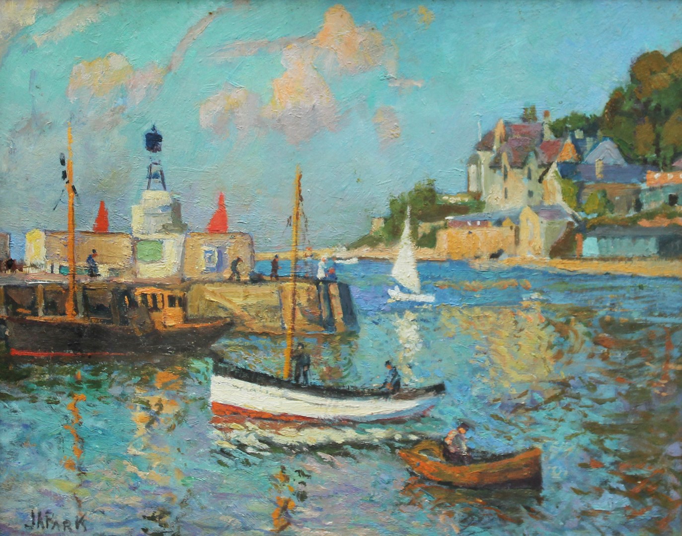 Appraisal: John Anthony Park - Harbour scene oil on board signed