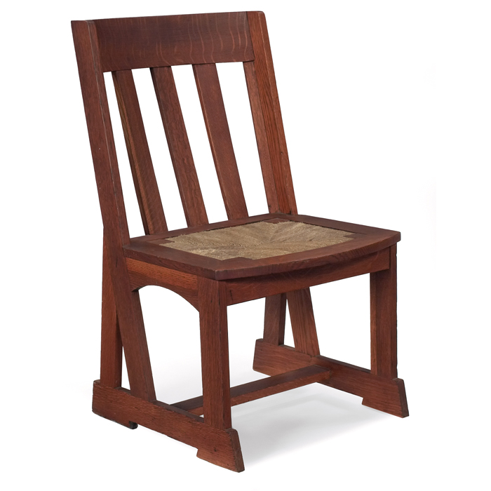 Appraisal: Stickley Brothers side chair three vertical slats at back over