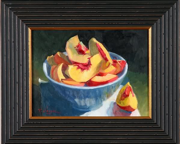 Appraisal: Sliced Peaches oil on board x SLL T Vergis short