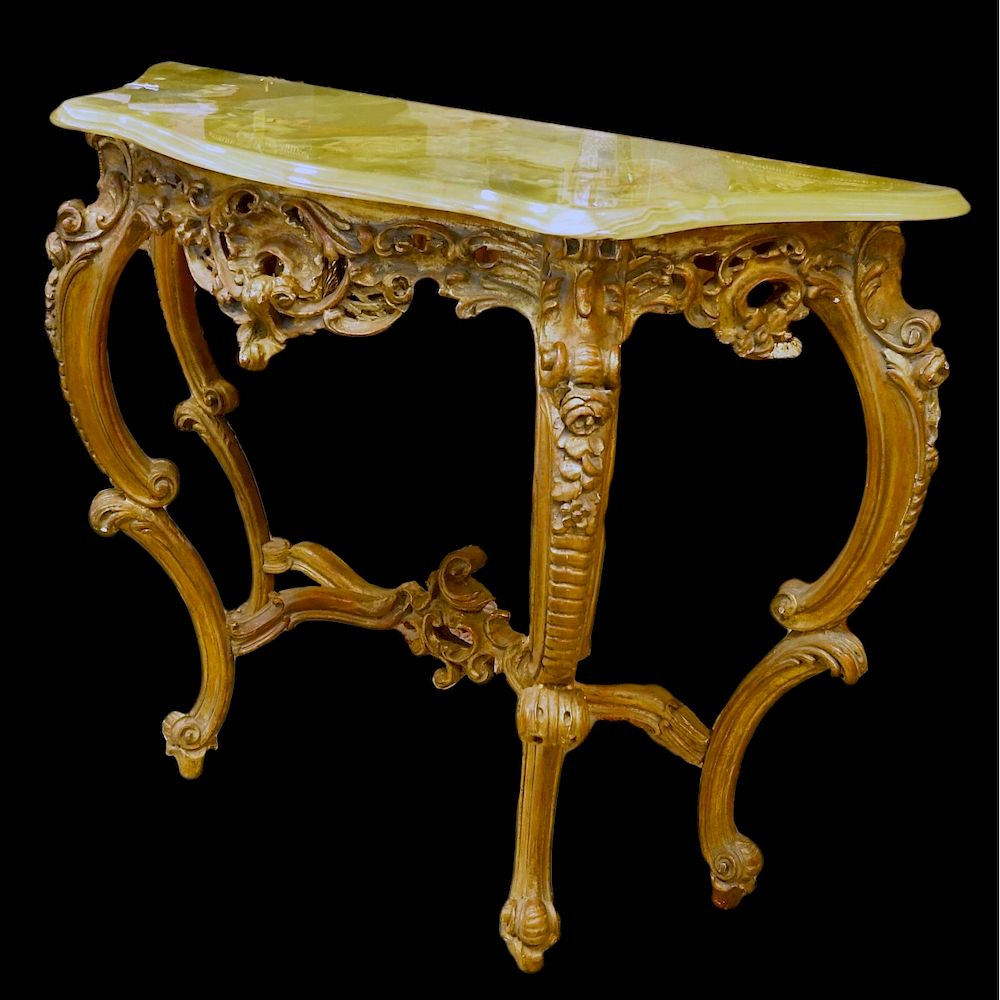 Appraisal: Italian Giltwood Console Early to Mid th Century Italian Giltwood