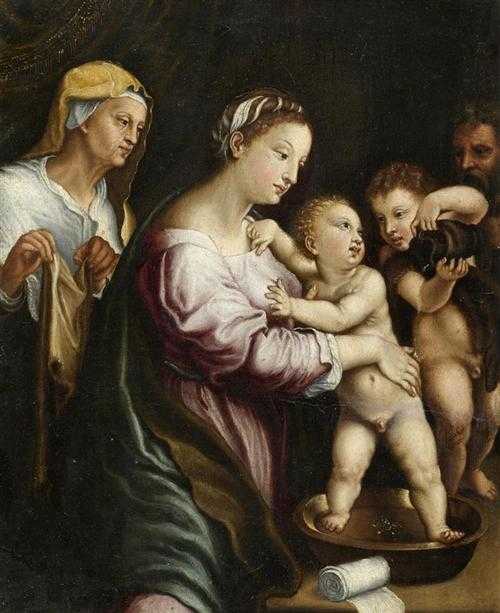 Appraisal: ROME TH CENTURY Madonna and Child Oil on canvas x