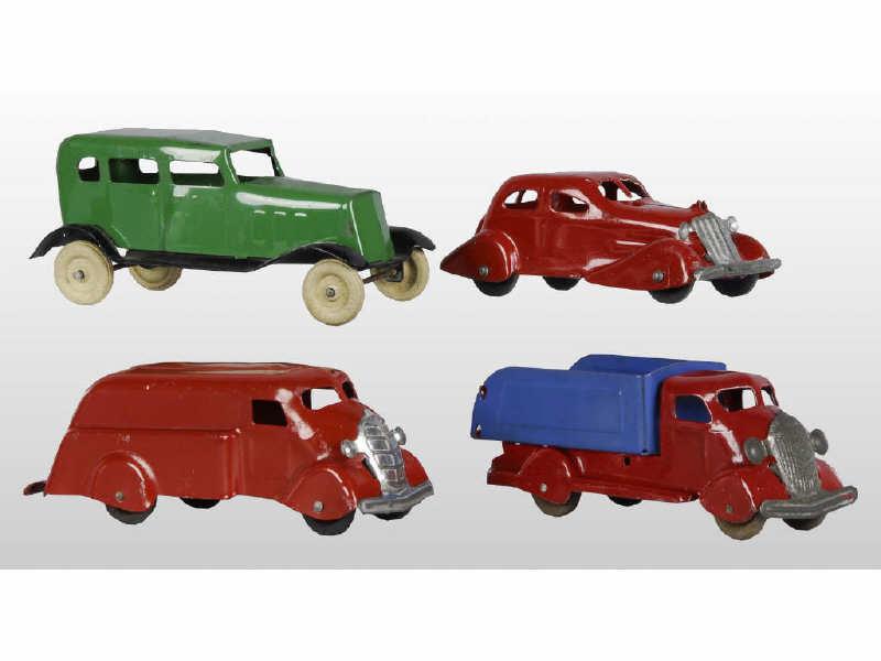 Appraisal: Lot of Small Pressed Steel Cars Trucks Description Three Wyandotte