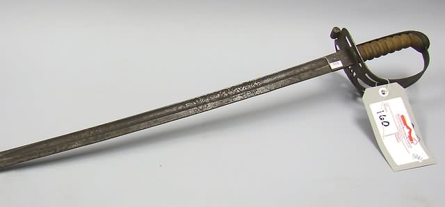 Appraisal: Non regulation sword with inletted agel and US embard C