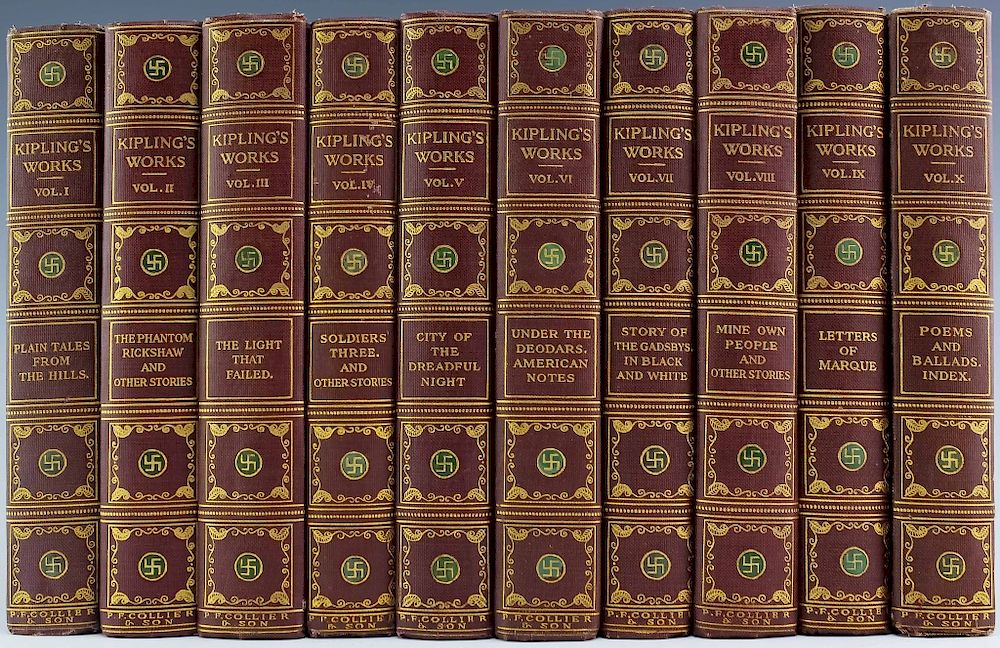 Appraisal: Rudyard Kipling Sahib Ed Vol Leather Book Set Ten volume