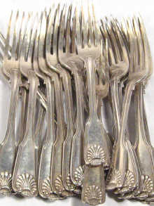 Appraisal: Military Naval Interest A part canteen of silver flatware comprising