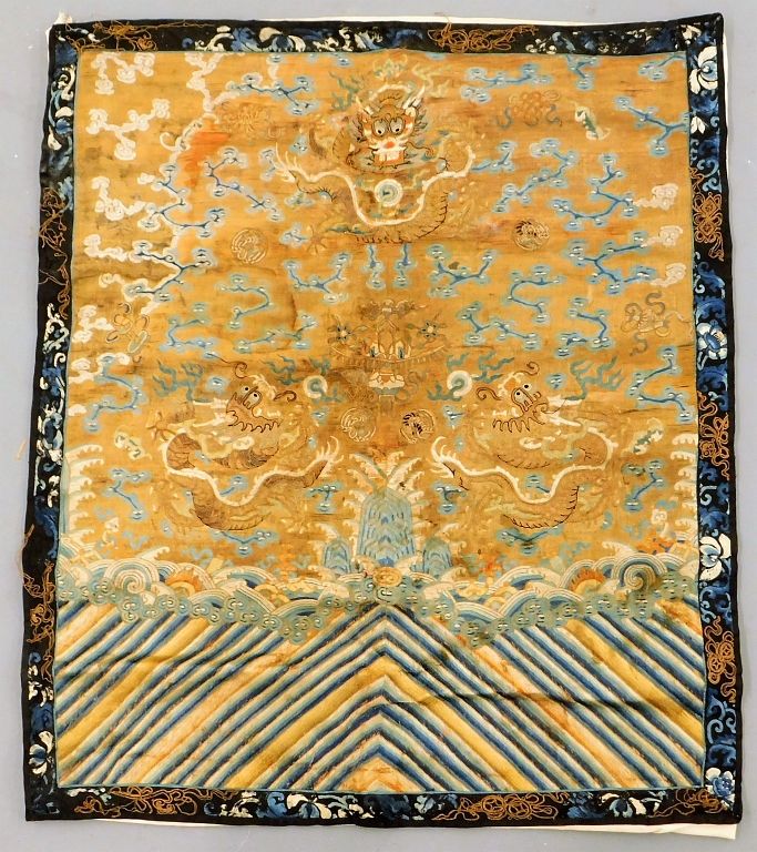 Appraisal: Chinese Silk Forbidden Stitch Imperial Robe Panel China th Century