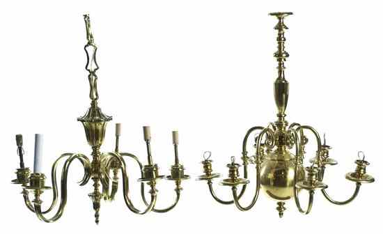 Appraisal: A Dutch Baroque Style Six-Light Chandelier having a baluster form