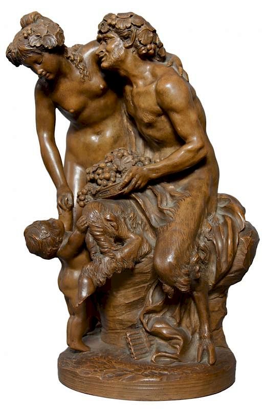 Appraisal: After Claude Michel Clodion French - Faun and Bacchante ca