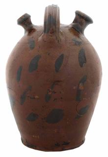 Appraisal: Great Road Redware Pottery Harvest Jug American th century possibly