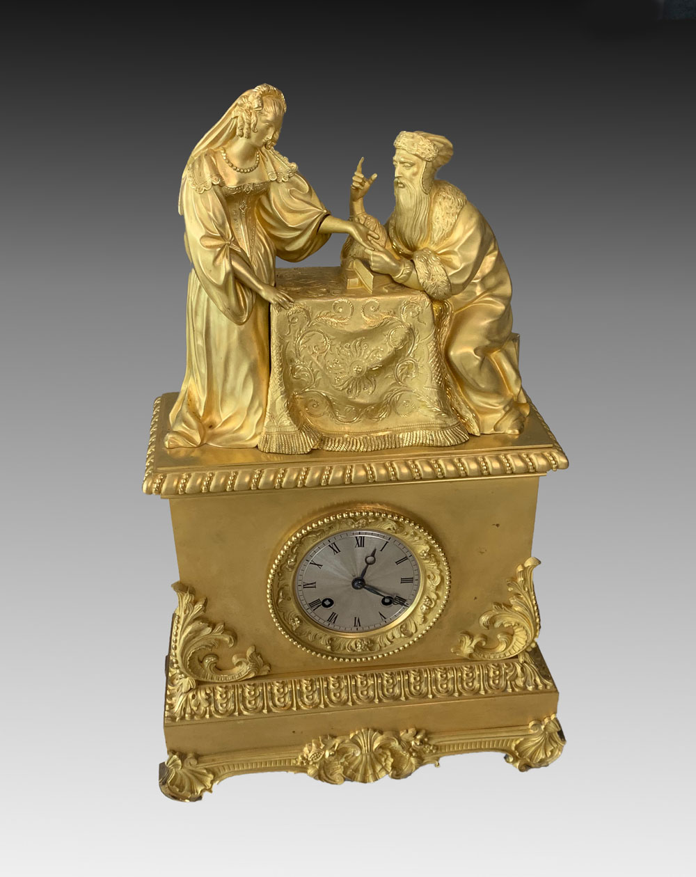 Appraisal: GILT BRONZE FRENCH CLOCK ''THE FORTUNE TELLER'' A fine French