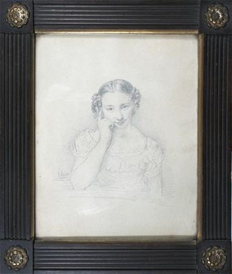 Appraisal: John Linnell - Studies of two girls A pair one