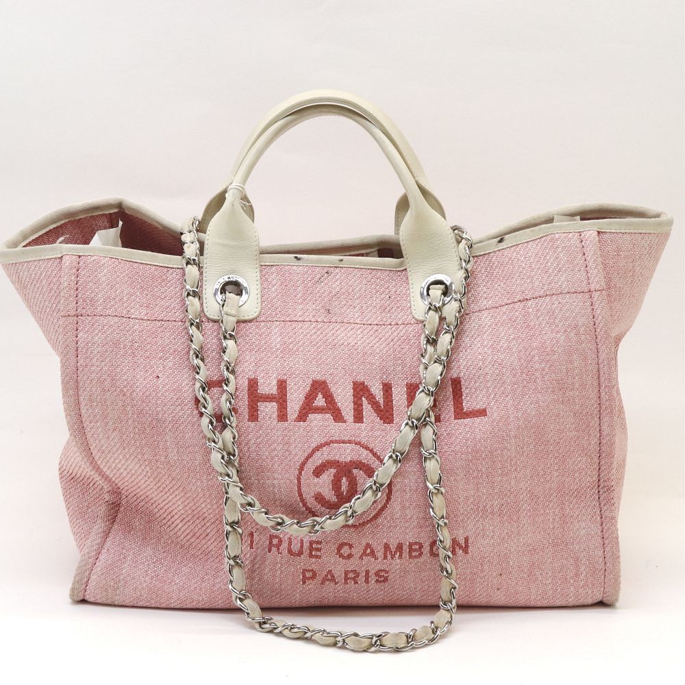 Appraisal: Chanel - Deauville Tote Chanel - Deauville Tote Light pink