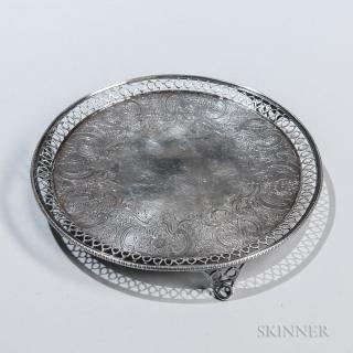 Appraisal: George III Sterling Silver Salver London - maker's mark IC