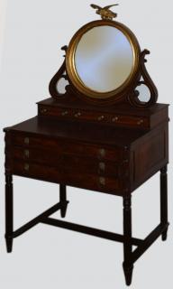 Appraisal: Sheraton mahogany mirror back dressing table attributed to John and