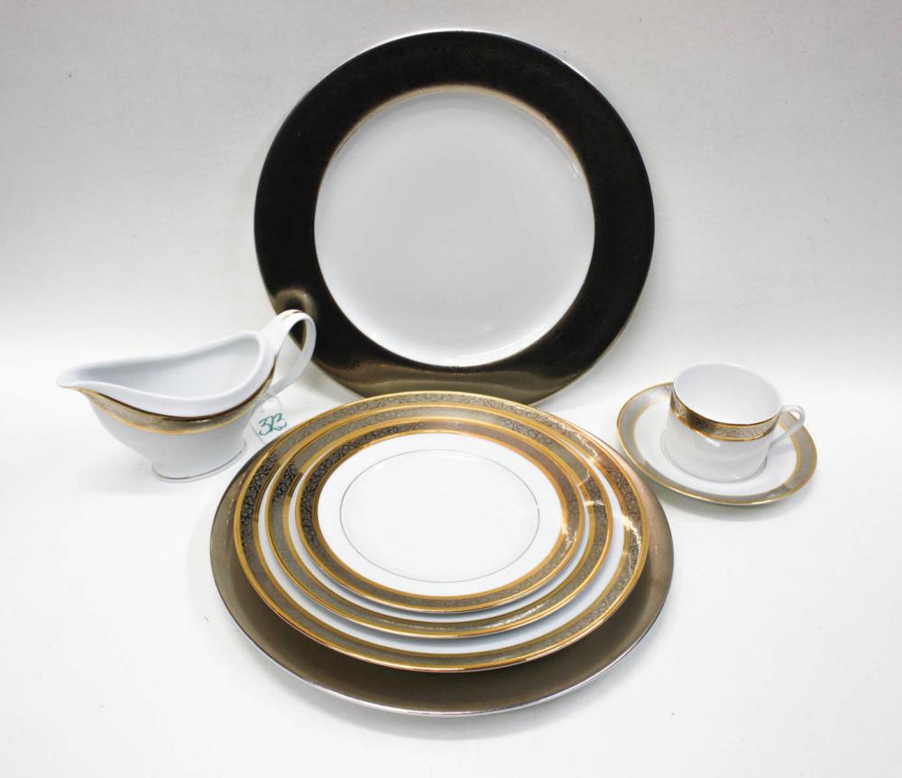 Appraisal: PHILIPPE DESHOULIERES ASSEMBLED CHINA SET pieces comprised of set of