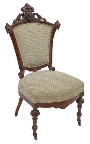 Appraisal: American Victorian Renaissance Revival parlor chair in the manner of