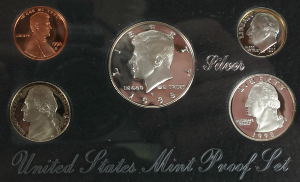 Appraisal: U S Mint Silver Proof Set w Box COA