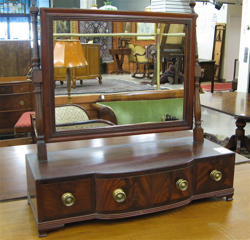 Appraisal: FEDERAL STYLE MAHOGANY DRESSING TABLE MIRROR American early th century