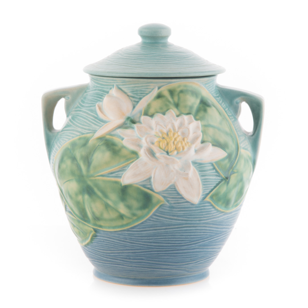 Appraisal: Roseville pottery Water Lily cookie jar circa s marked Roseville