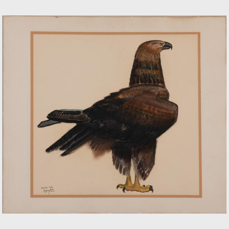 Appraisal: Georges Lucien Guyot - Aigle royale Watercolor on paper signed