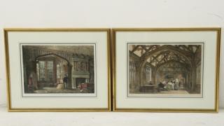 Appraisal: GROUP OF FRAMED HAND COLORED ENGLISH PRINTS GROUP OF DECORATED