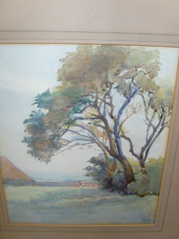 Appraisal: An Edwardian watercolour of open landscape in high summer with