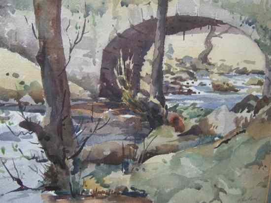 Appraisal: Oliver Bedford - watercolour A Dartmoor Stream signed ins x