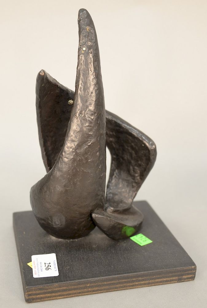 Appraisal: Moshe Ziffer - bronze sculpture untitled abstract signed Ziffer ht