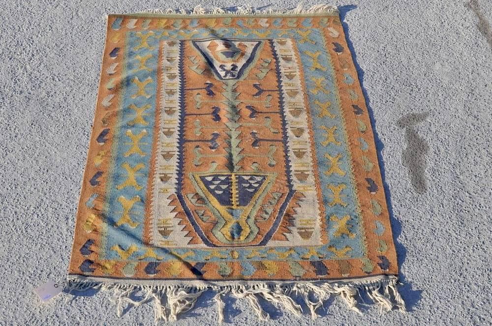 Appraisal: Turkish Kilim Rug Turkish Kilim rug ' long ' wide