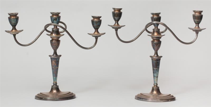 Appraisal: Pair of English Silver Candlesticks and a Pair of Barker