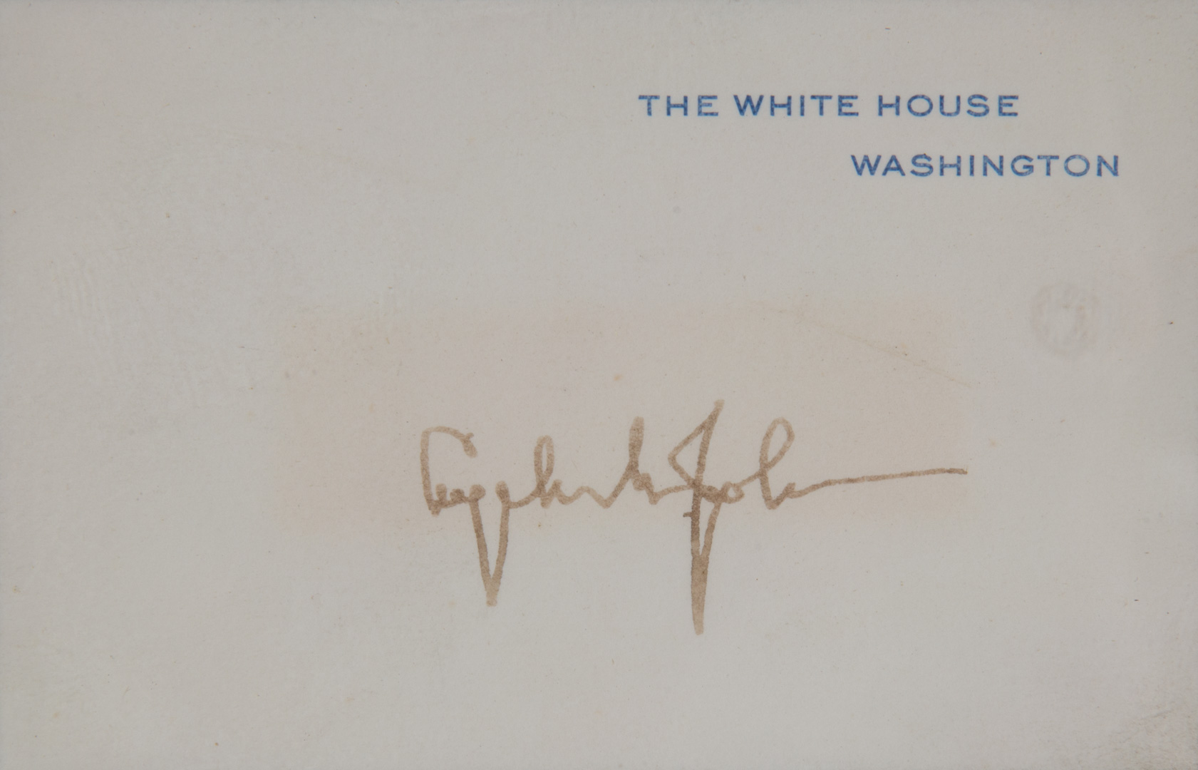 Appraisal: Presidential Autograph Lyndon B Johnson signature in pen on White