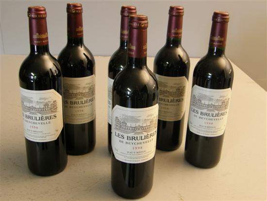 Appraisal: Les Brulieres de Beychevelle Haut-Medoc six bottles