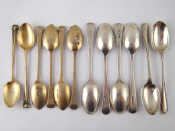 Appraisal: A set of six scroll ended teaspoons H J Holland