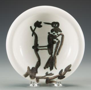 Appraisal: Picasso Ceramic Dish and Print Pablo Picasso Spanish - turned