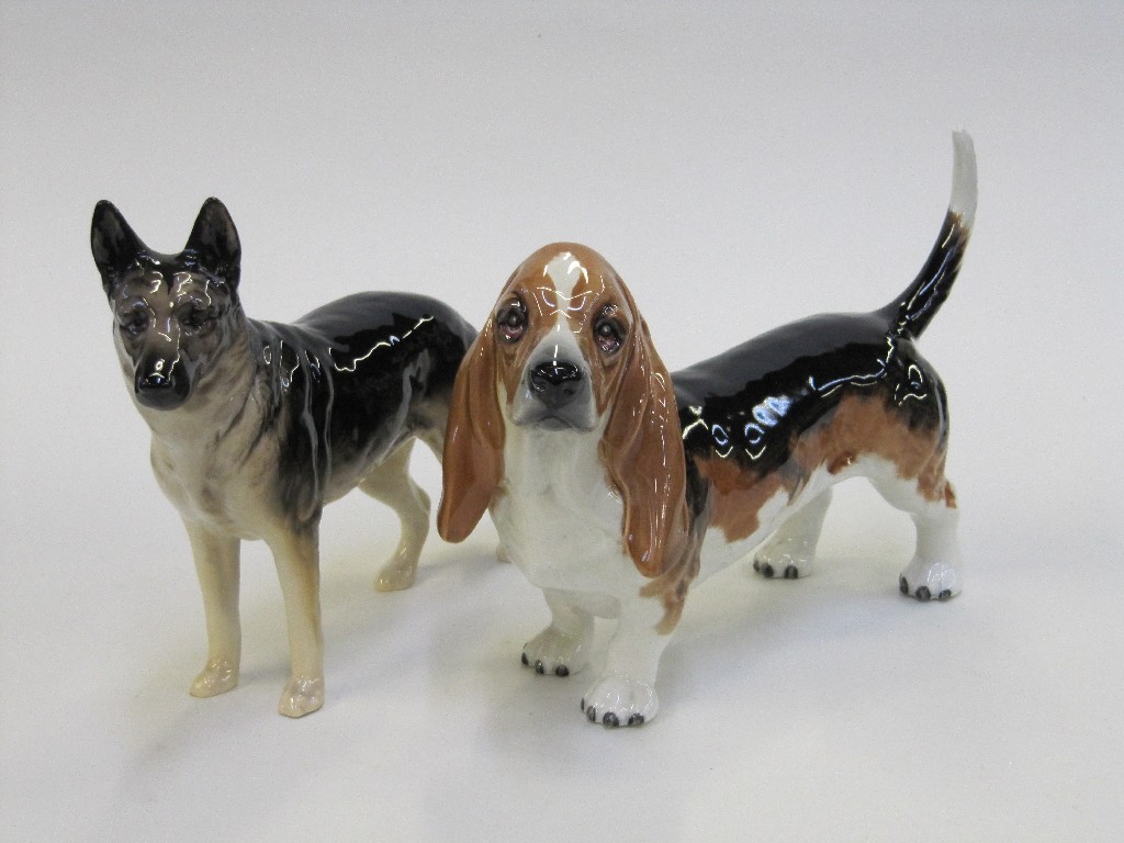 Appraisal: Two Beswick figures of dogs to include Alsatian 'Ulrica of