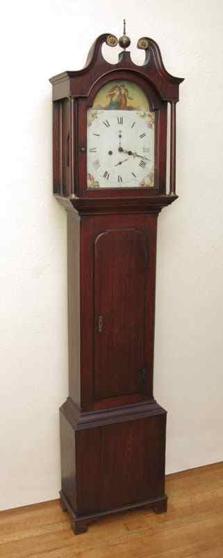 Appraisal: TH CENTURY ENGLISH OAK LONGCASE CLOCK Broken arch pediment with